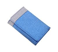 ID Short Wallet Hit Color Women Men Canvas Hasp Purse Multiple Card Slots Clutch Bag Click Wallet (Blue, One Size)