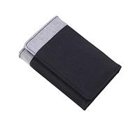 ID Short Wallet Hit Color Women Men Canvas Hasp Purse Multiple Card Slots Clutch Bag Click Wallet (Black, One Size)