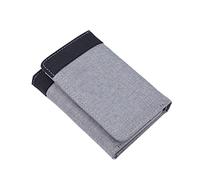 ID Short Wallet Hit Color Women Men Canvas Hasp Purse Multiple Card Slots Clutch Bag Click Wallet (Grey, One Size)