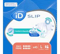 iD Slip Maxi Prime Large All-in-One Incontinence Briefs | 3 Packs of 15 | Incontinence Briefs, All-in-One Incontinence Briefs, Moderate to Heavy Incontinence, Adult Diapers, Incontinence Protection