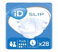 iD Expert Slip Incontinence Pads, Fast Absorbing Disposable Incontinence Briefs, Anti-Leak Protection with Wetness Indicator, Comfortable Cotton-Feel, Odour Control, Large, Plus, 115-155 cm