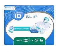 iD Slip Super Extra Small All-in-One Incontinence Briefs | 1 Pack of 14 | Incontinence Briefs, All-in-One Incontinence Briefs, Moderate to Heavy Incontinence, Adult Diapers, Incontinence Protection