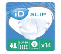 iD Slip Super - Small - 4 Packs of 14 Incontinence Slips Cotton Feel - 2100 ml