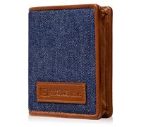 ID Stronghold Waltlet - RFID Blocking Bifold Wallet for Men with Magnetic Clasp, IDSH7068-den, S, Rfid Wallet, Minimalist