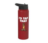 I'd Tap that Tree Tapping Sugaring National Maple Syrup Day Stainless Steel Insulated Water Bottle