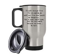 I'd Walk Through Fire for You Sister, Christmas, Birthday, Gifts for Funny Best Sister, Gifts for Soul Sister, Big Sister, Little Sister, Travel Silver White Tea Coffee Mug. (Silver)