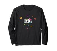 IDA - Adorable girl name with colorful Butterlies Long Sleeve T-Shirt