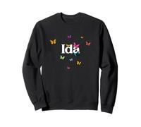 IDA - Adorable girl name with colorful Butterlies Sweatshirt