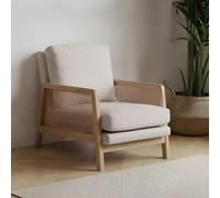 Ida Armchair - Cream Fabric and Rattan
