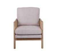Ida Cream Fabric Rattan Armchair