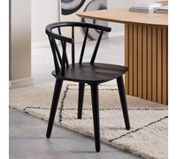 Ida Dining Chair - Set of 2 - Black - Spindle Curved Back
