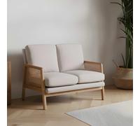 Ida Sofa - 2 Seater - Cream Fabric and Rattan