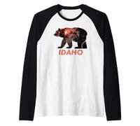Idaho Bear Sunset Nature - State Pride Wilderness Art Raglan Baseball Tee