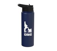 Idaho Bigfoot State Map Hunting Hunter Funny Pride Vintage Stainless Steel Insulated Water Bottle