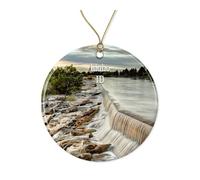 Idaho Falls Usa America Noel Xmas Tree Hanging With Ribbon Memorial Ceramic Christmas Tree Decorations