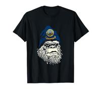 Idaho Flag Bigfoot in a Beanie T-Shirt