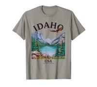 Idaho National Park Vintage Mountain Lake Eagle T-Shirt
