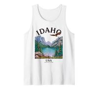 Idaho National Park Vintage Mountain Lake Eagle Tank Top
