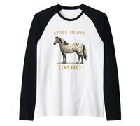 Idaho Pride: The Majestic Appaloosa Raglan Baseball Tee