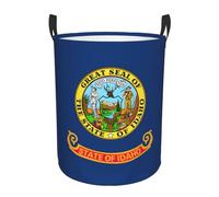 Idaho state flag Laundry Hamper, Freestanding Waterproof Clothes Hamper with Easy Carry Handles in Laundry Room Bedroom Bathroom