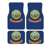 Idaho State Flag Non-Slip Car Floor Mats 4-Piece Set Full Coverage Vehicle Liners Universal Fit Auto Accessories