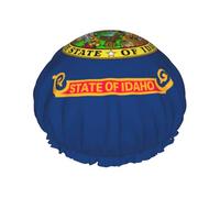 Idaho State Flag Print Bath Cap For Long Hair And Short Hair, Washable Elastic Band Bath Hair Hat For Long Hair, Braid