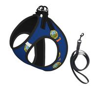 Idaho State Flag Print Dog Harness with Leash Set with Thickened Padded Vest for Extra-Small/Small Medium Dogs