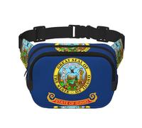 Idaho state flag print Fanny Pack Waist Packs with Extender for Men Women, Waist Bag Hip Pack with Zipper Pockets, Black, One Size