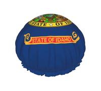 Idaho state flag Print Shower Cap - Reusable, Double Layer, Breathable, Adjustable Elastic Strap, Hotel Travel Essentials