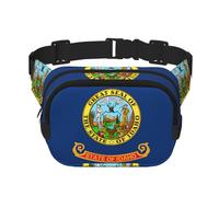 Idaho State Flag Print Waist Pack Square Waist Bag Workout Hiking Running Travel Gym Pretty Zipper Fashion