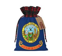 Idaho State Flag Print Xmas Drawstring Gift Bag Festive Christmas Reusable Wrapping Bags Needs