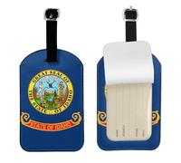 Idaho State Flag Printed Leather Luggage Tag, Durable Baggage Identifier, Soft PU ID Label, for Business Travel