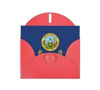 Idaho State Flag Printing Love Buckle Pearl Paper, Gifts For Birthday Cards With Accessory Sheet, Note Card, Envelope