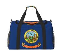 Idaho State Flag Travel Bag, Weekender Bags For Women Men For Outdoor Adventures, Ideal For Camping And Hiking, Black, One Size