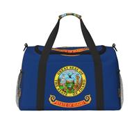 Idaho State Flag Travel Duffel Bag with Zippers and Handles, Big Foldable Duffle Bag for Family Vacations