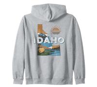 Idaho State Map Road Trip Boise Meridian Nampa Caldwell Zip Hoodie