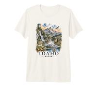 Idaho Watercolor Landscape Wilderness Nature Design Premium T-Shirt