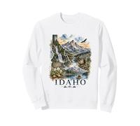 Idaho Watercolor Landscape Wilderness Nature Design Sweatshirt