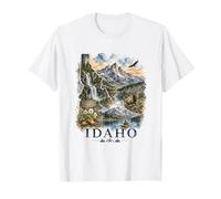 Idaho Watercolor Landscape Wilderness Nature Design T-Shirt