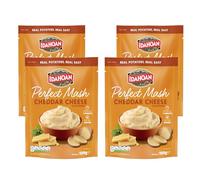 Idahoan Mashed Potato Cheddar Cheese, Pack of 4 x 109g, Instant Mash Potato, Made in USA