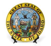 Idaho's State Seal Personalized Bone China Decorative Plate Ceramic Decorative Plates with Display Stand for Home Office Decor
