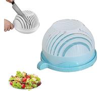 IDAHSOR 2PCS Snap Salad Cutter Bowl, Salad Chopper Bowl and Cutter, Multi-Functional Fast Salad Cutter Bowl, Salad Cutter Bowl with Lid Fast Vegetable Cut Set (Blue)