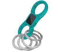 Idakekiy Key Chain Quick Release Spring with 4 Key Rings Heavy Duty Car Keychain Organizer for Men and Women, Bluish Green, S