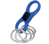 Idakekiy Key Chain Quick Release Spring with 4 Key Rings Heavy Duty Car Keychain Organizer for Men and Women, Ink Blue, S