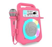 iDance K2V2 Wireless Karaoke Party Speaker with Disco Lighting, 50W Extra Bass, Bluetooth, and Wired Microphone Included