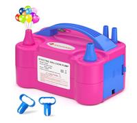 IDAODAN Electric Balloon Pump, Portable Electric Balloon Blower Machine Balloon Air Pump Dual Nozzle Rose Red 110V 600W Balloon Inflator