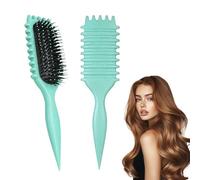 iDAOLI Curl Defining Brush, 2024 Newest Boar Bristle Hair Brush Styling Brush, Curly Hair Brush, Curl Define Styling Brush, Shaping & Defining Curls for Women (Green)