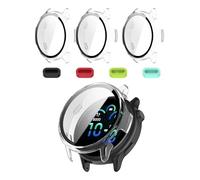 iDaPro [3-Pack Clear Screen Protector Case for Garmin Vivoactive 6,Full Protective Cover with Built-in 9H Tempered Glass & 4 Silicone Dust Plugs,Hard PC Shell,Complete Protection for Running,Gym