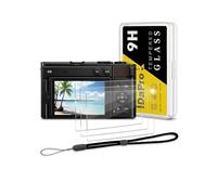 iDaPro Screen Protector for Panasonic LUMIX S9 DC-S9+Hand Lanyard[3+1Pack],Tempered Glass,9H Hardness,Anti-Scrach,Anti-Bubble,Easy Installation
