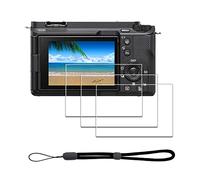 iDaPro Screen Protector for Sony Alpha A6700 A7C II 7C II A7CII / 6700 ZV-E1 ZVE1 & Hand Lanyard [3+1 Pack] Tempered Glass Easy Installation